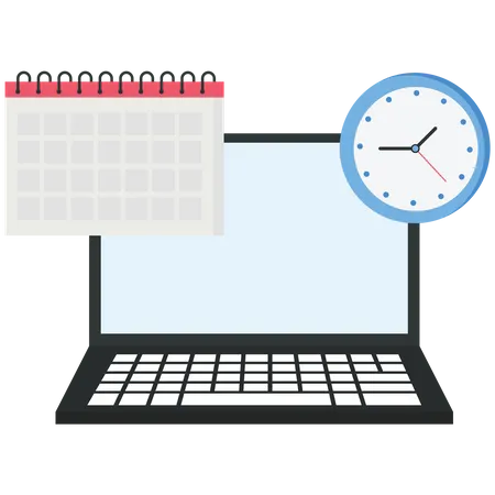 Calendar on laptop screen  Illustration