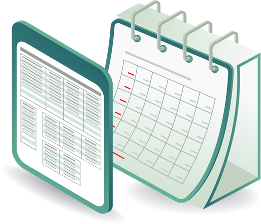 Calendar plan application information  Illustration