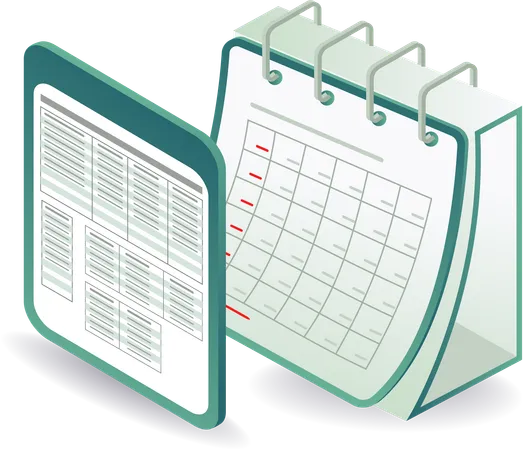 Calendar plan application information  Illustration