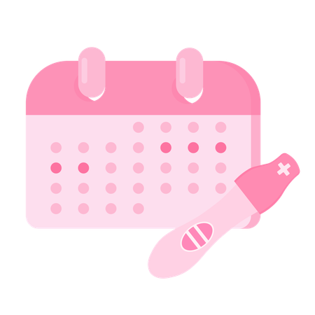 Calendar positive pregnancy test  Illustration