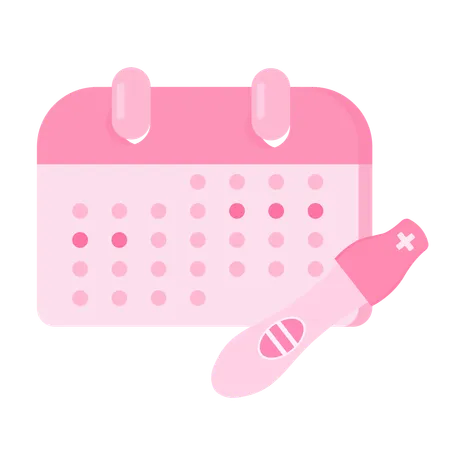 Calendar positive pregnancy test  Illustration