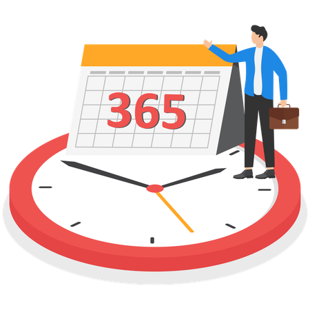 Calendar with the number 365 days  Illustration