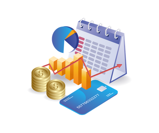 Calendário de análise do plano de negócios de investimento  Ilustração