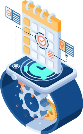 Calendario de citas comerciales que aparece en Smartwatch  Ilustración