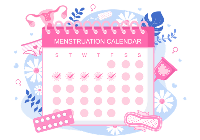 Calendario de menstruación  Ilustración