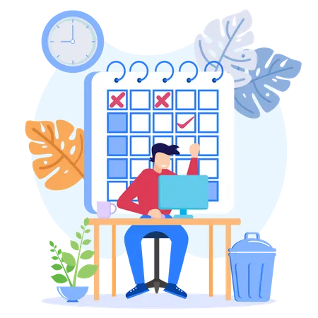 Calendário de negócios  Ilustração