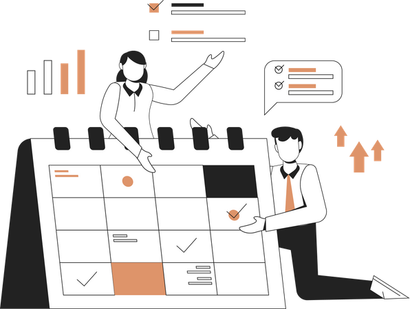 Cronograma de planificación de negocios  Ilustración