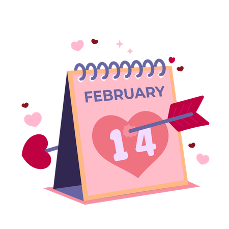 Calendario de san valentin  Ilustración