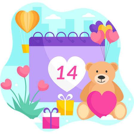 Calendario de san valentin  Illustration