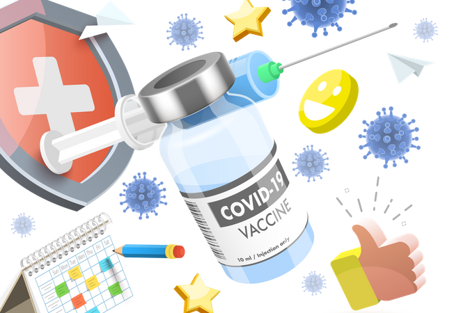 Calendario de vacunación COVID-19  Ilustración