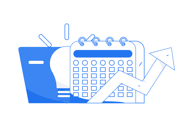 Calendario educativo con crecimiento.  Illustration