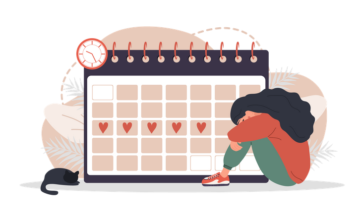 Calendário menstrual  Ilustração