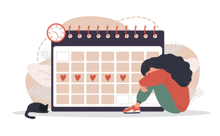 Calendário menstrual  Ilustração