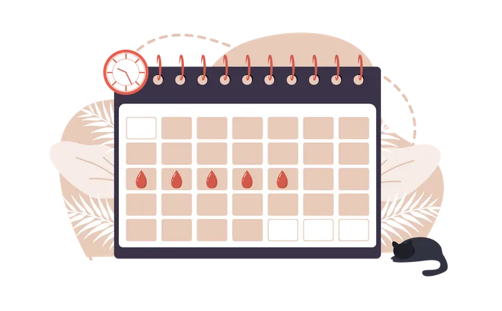 Calendário menstrual  Ilustração