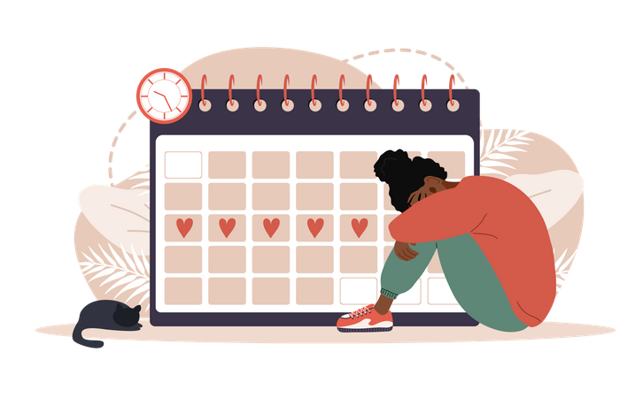 Calendário menstrual  Ilustração