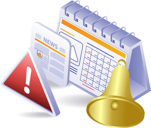 Informações de alerta de notificação de calendário  Ilustração