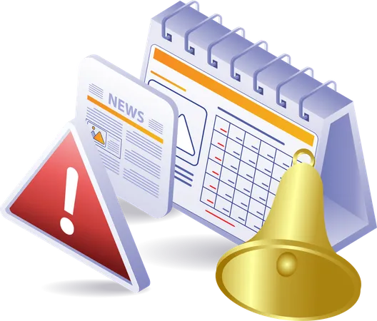 Informações de alerta de notificação de calendário  Ilustração
