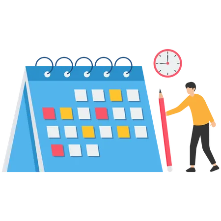 Horaire de travail ou calendrier des programmes  Illustration