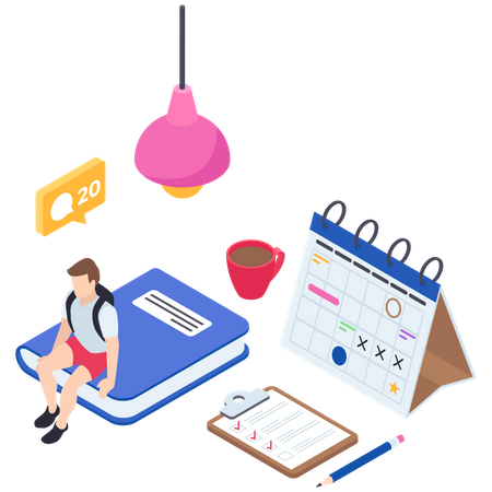 Calendrier d'étude pour le prochain examen  Illustration