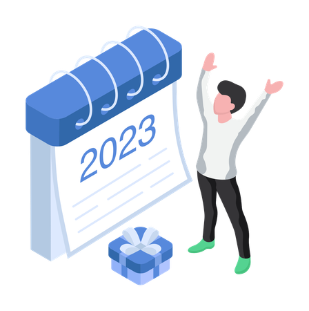 Calendrier du nouvel an  Illustration
