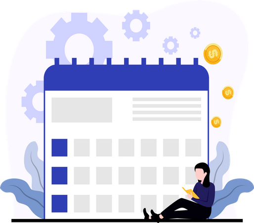 Calendrier financier  Illustration