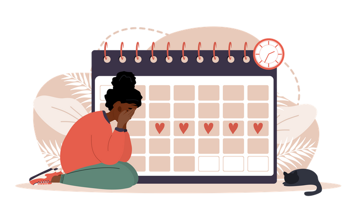 Calendrier du calendrier menstruel  Illustration