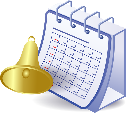 Notifications du calendrier du plan d'affaires  Illustration