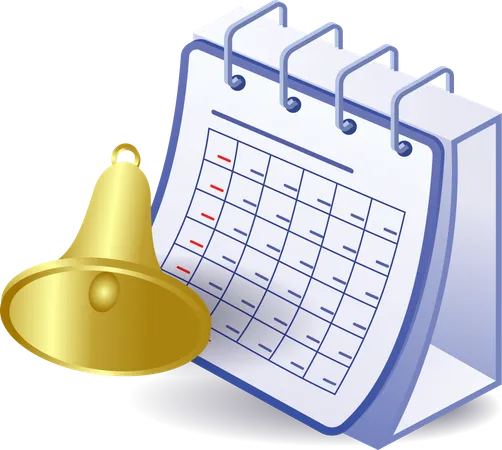 Notifications du calendrier du plan d'affaires  Illustration