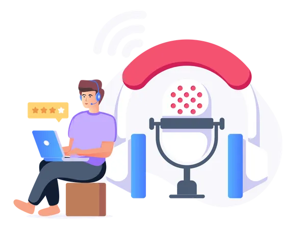 Calificación de podcasts  Ilustración