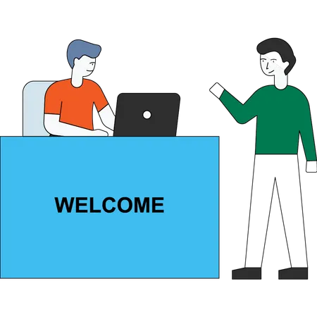 The User Is In The Call Center Illustration