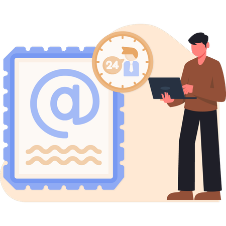 Call center employee giving customer support  Illustration
