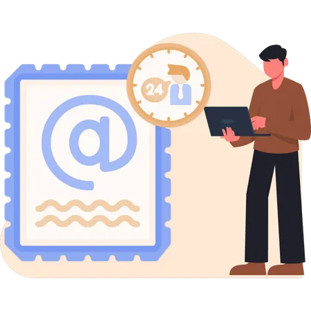 Call center employee giving customer support  Illustration