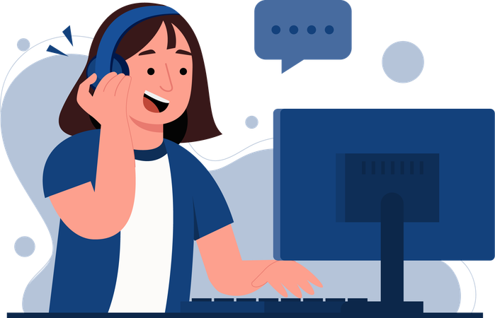 Call Center for Client Support  Illustration
