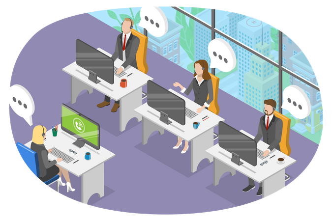 Call Center  Illustration