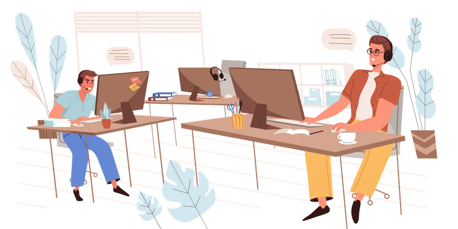 Call Center Operators  Illustration