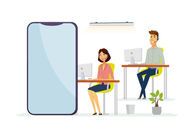 Call center operators  Illustration