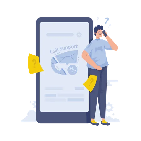 Call contact support  Illustration