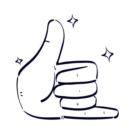 Call Me Hand Gesture  Illustration