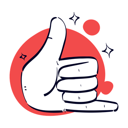 Call Me Hand Gesture  イラスト