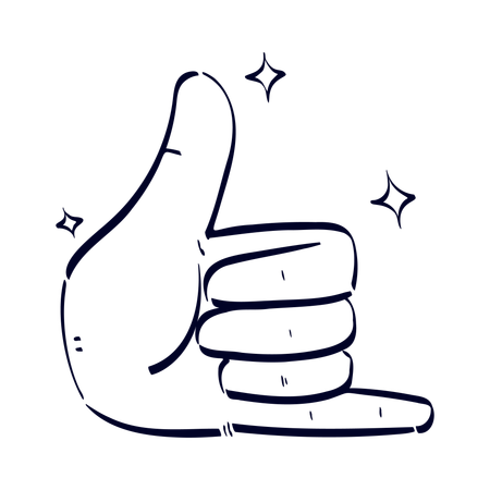 Call Me Hand Gesture  イラスト