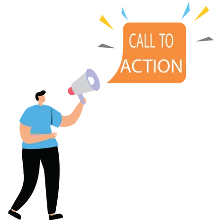 Call to action in online advertising  Illustration