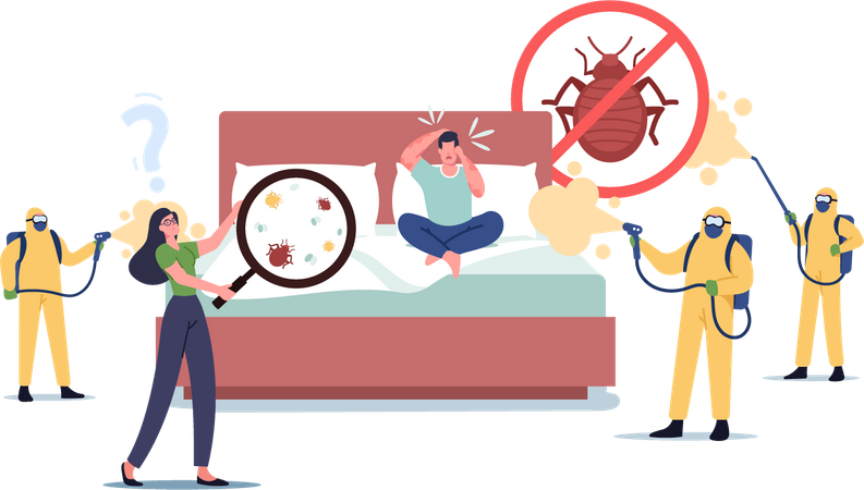 Call to Professional Pest Control Service Illustration