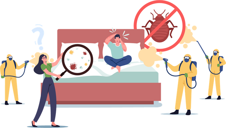 Call to Professional Pest Control Service  Illustration