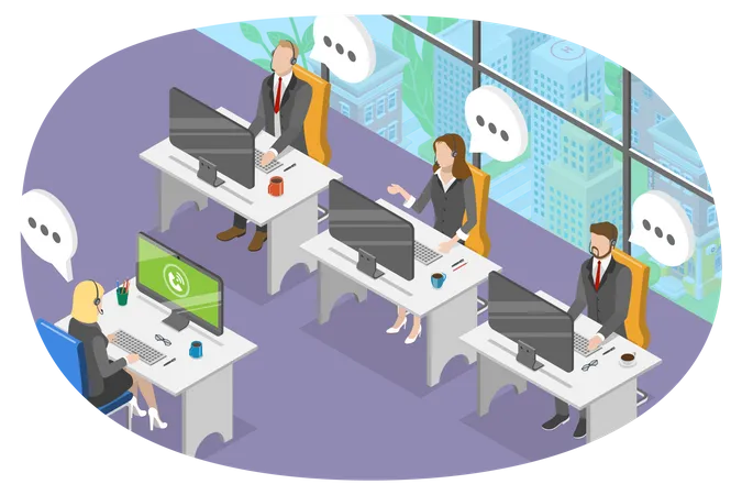 Call Center  Illustration