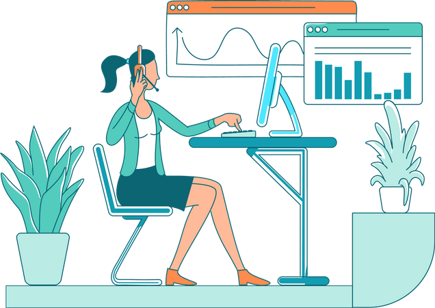 Callcenter-Mitarbeiter  Illustration