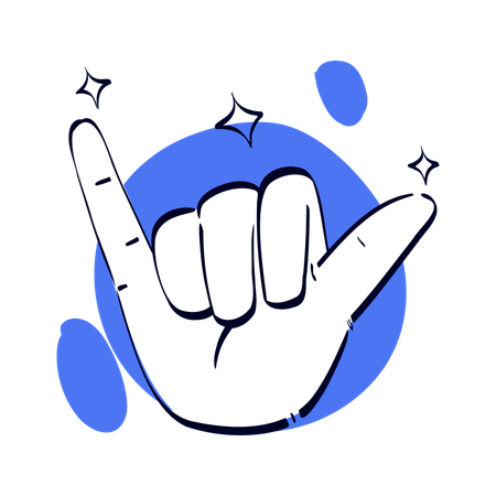 Calling Hand Gesture  イラスト