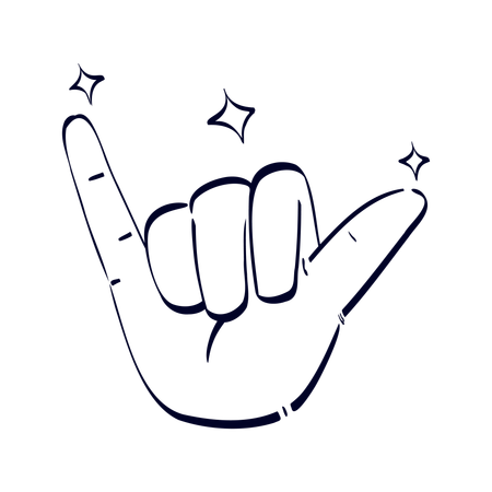 Calling Hand Gesture  イラスト