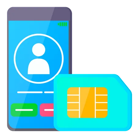 Calling service using SIM card  Illustration