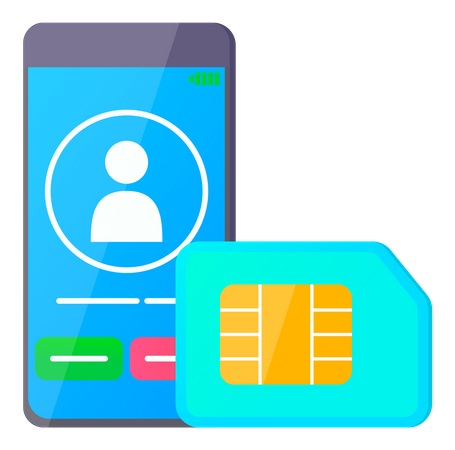 Calling service using SIM card  Illustration