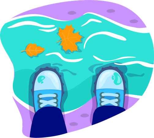 Calzado para caminar en corriente de agua  Illustration